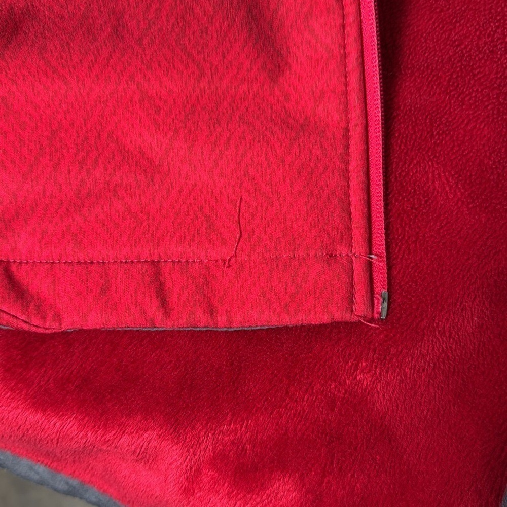 Free Country Womens Red Herringbone Softshell Hooded Jacket Size 1X - Picture 10 of 14